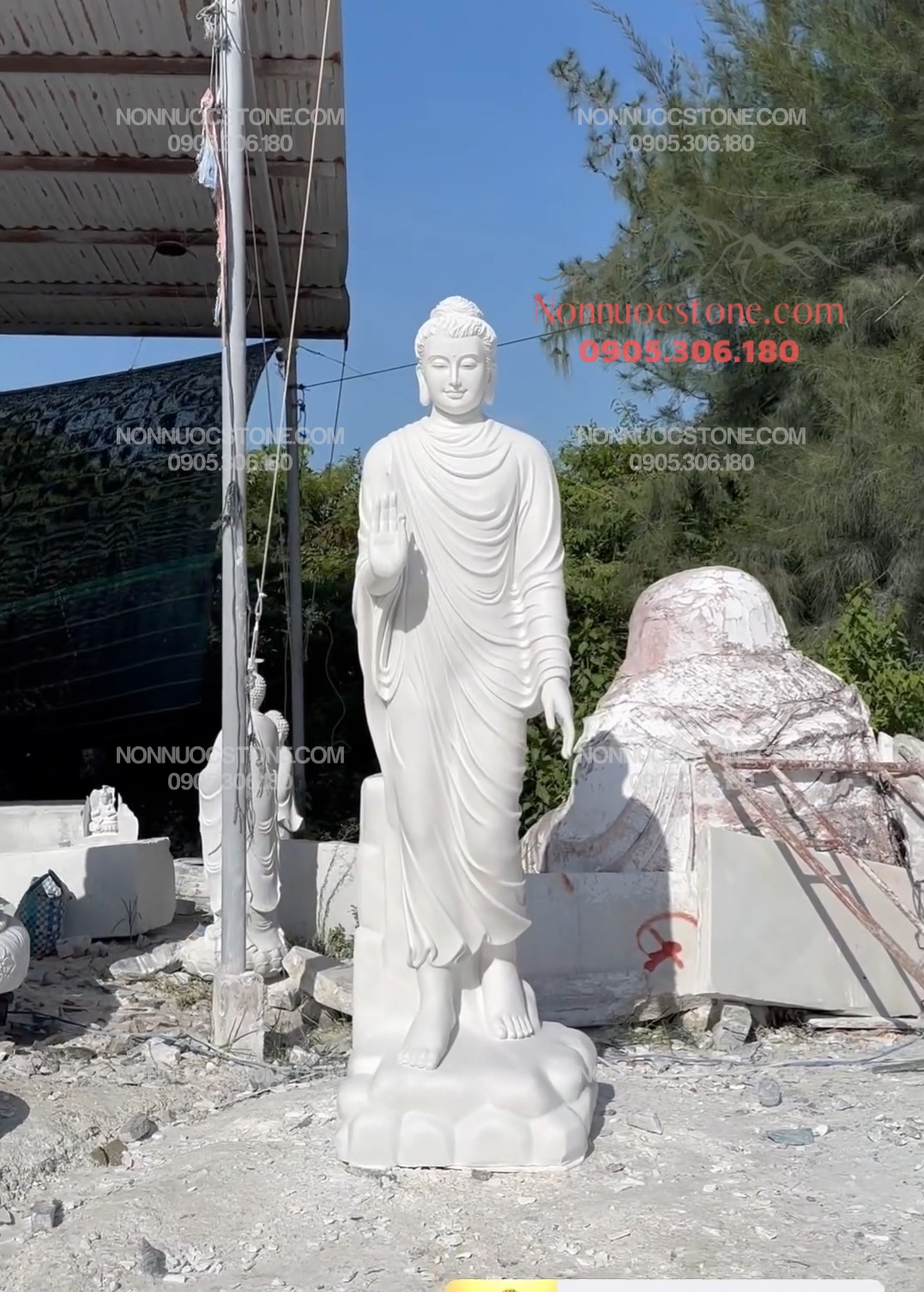 Tượng Phật Thích Ca Ban Phước Bằng Đá 32 1 Tượng Phật Thích Ca Ban Phước Bằng Đá 32
