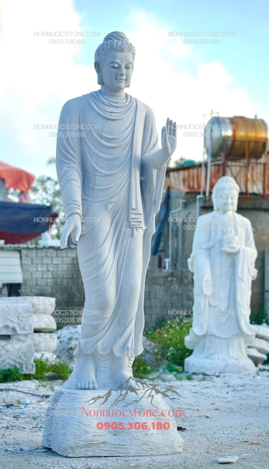 Tượng Phật Thích Ca Ban Phước Bằng Đá 36 1 Tượng Phật Thích Ca Ban Phước Bằng Đá 36