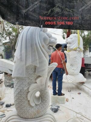 Tượng Sư Tử Biển Bằng Đá 04