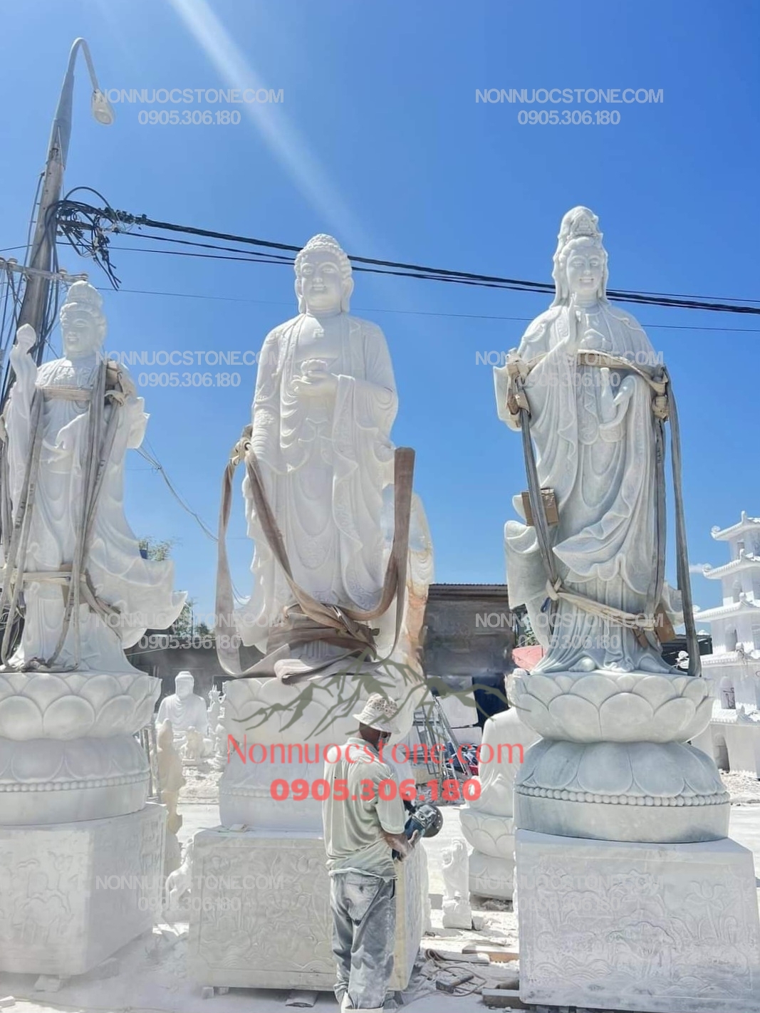 Tượng Tam Thế Phật Bằng Đá 03 1 Tượng Tam Thế Phật Bằng Đá 03