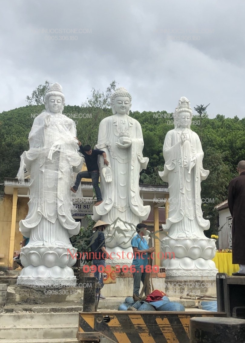 Tượng Tam Thế Phật Bằng Đá 34 1 Tượng Tam Thế Phật Bằng Đá 34
