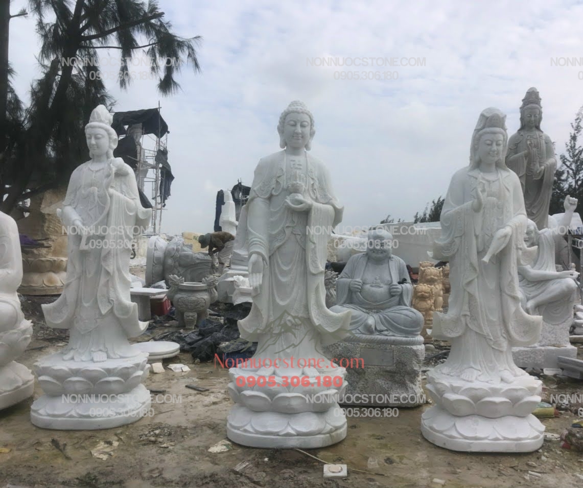 Tượng Tam Thế Phật Bằng Đá 43 1 Tượng Tam Thế Phật Bằng Đá 43