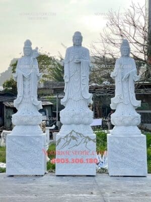Tượng Tam Thế Phật Bằng Đá 06