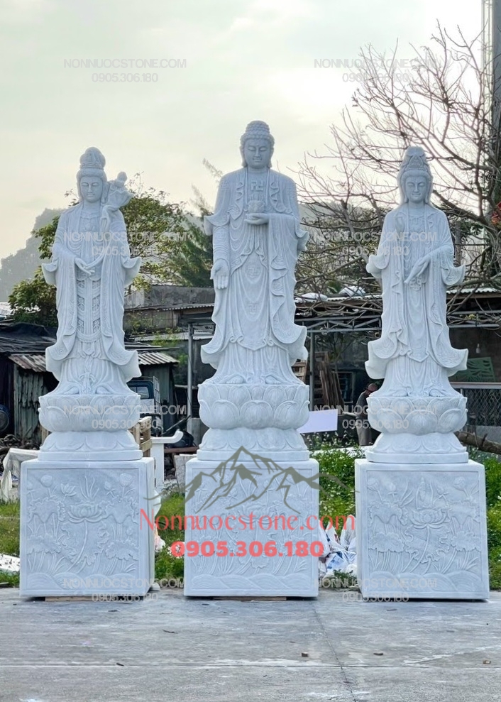 Tượng Tam Thế Phật Bằng Đá 06 1 Tượng Tam Thế Phật Bằng Đá 06