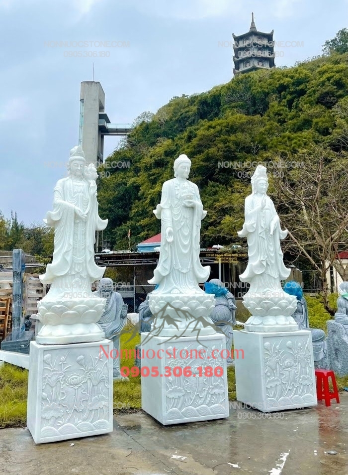 Tượng Tam Thế Phật Bằng Đá 63 1 Tượng Tam Thế Phật Bằng Đá 63