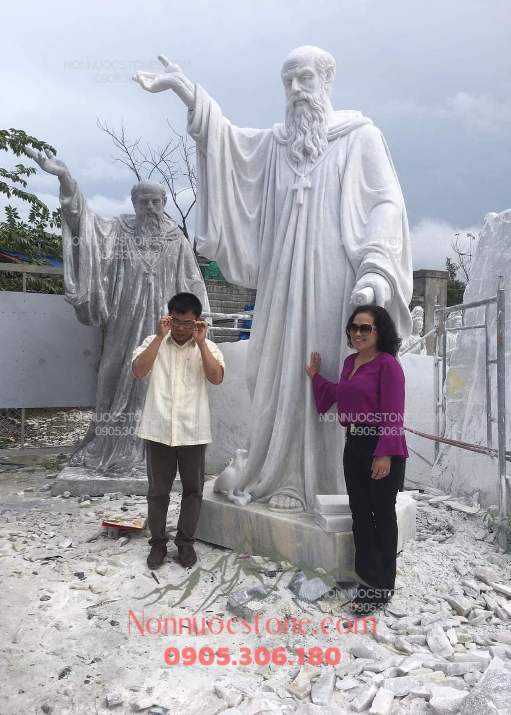 Tượng Thánh Benedicto Bằng Đá 04 1 Tượng Thánh Benedicto Bằng Đá 04