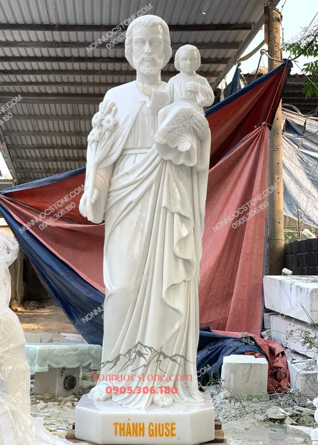 Tượng Thánh Giuse Bằng Đá 110 1 Tượng Thánh Giuse Bằng Đá 110