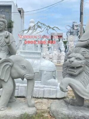 Tượng Văn Thù Phổ Hiền Bằng Đá 22