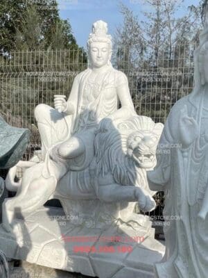 Tượng Văn Thù Phổ Hiền Bằng Đá 07